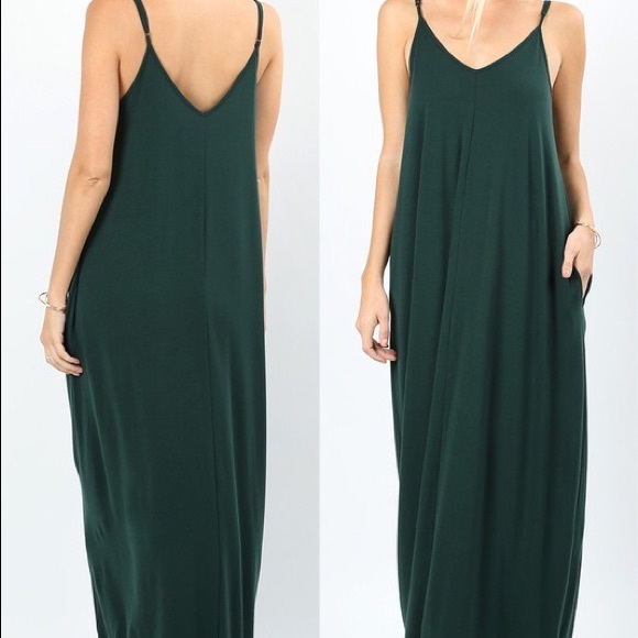 🎈SALE🎈 Ash Rose Solid Maxi Dress w/ Side Pockets - Picture 2 of 2